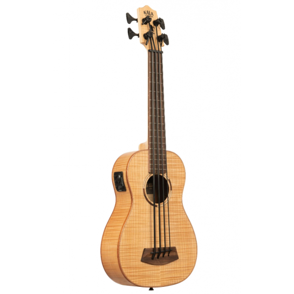 Kala U-Bass Electric Acoustic with Frets in Flamed Maple 