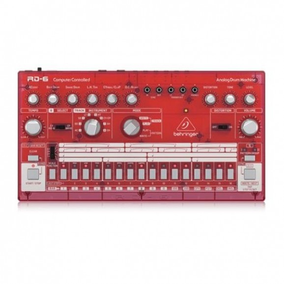 Behringer  RD6 Classic 606 style Analog Drum Machine in Translucent Red