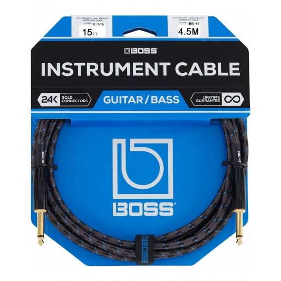 Boss - BIC-15 15ft / 4.5m Instrument Cable Black