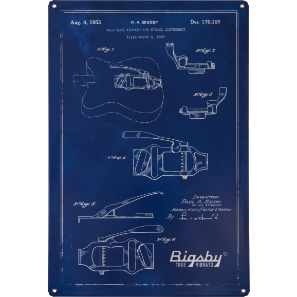 Bigsby Blueprint Tin Sign