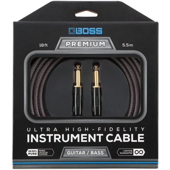 Boss BIC-P18 Straight to Straight 18ft Premium Instrument Cable