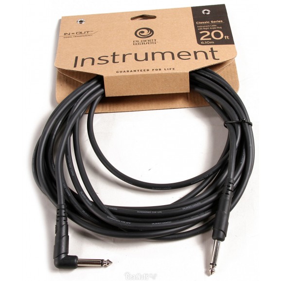 Planet Waves PW-CGTRA-20 Right Angle Instrument Guitar Lead - 20ft