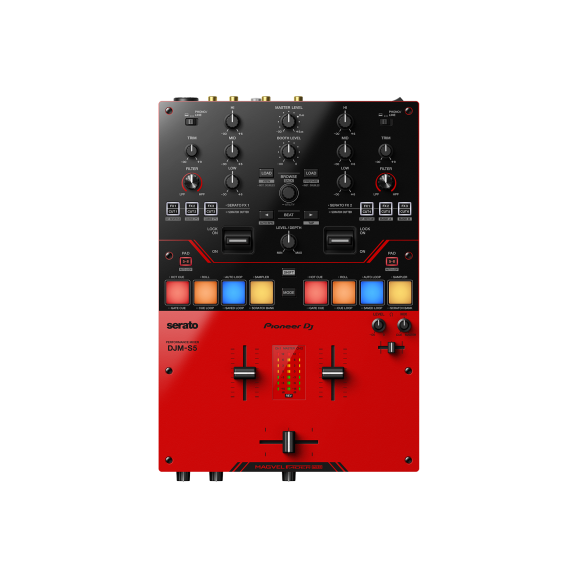 Pioneer DJ DJM-S5 Scratch-style 2-channel DJ mixer (gloss red)
