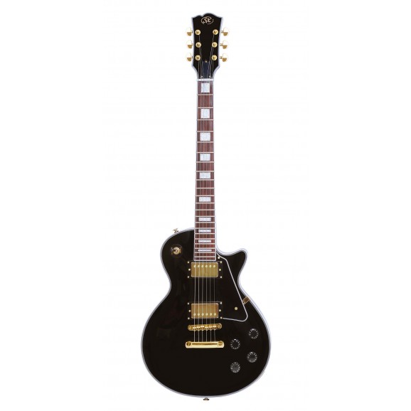 SX EH3BK Deluxe LP Style Electric Guitar in Black