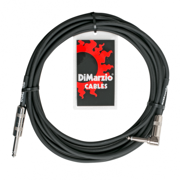 DiMarzio EP1610 10ft/3m Basic Guitar Cable Straight to Right Angle in Black