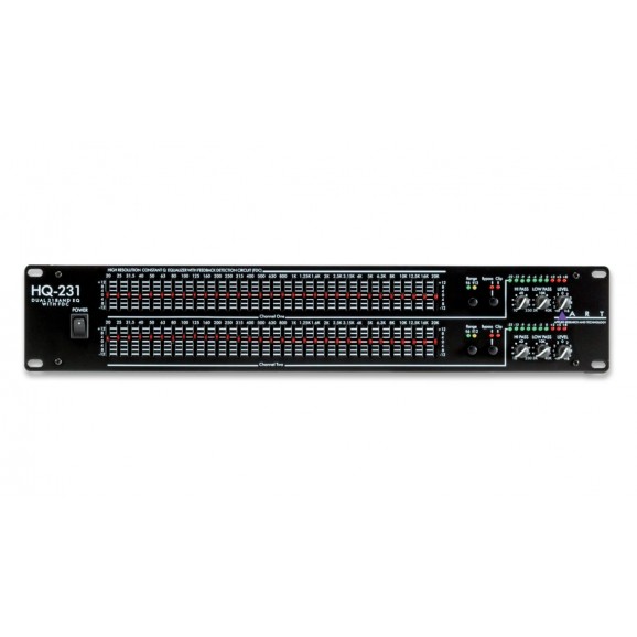 ART - HQ231 Dual 31-Band Graphic Equalizer with FDC (Feedback Detection Circuitry) - Rack Mount