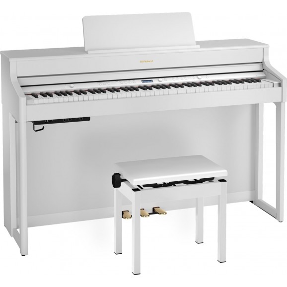 Roland HP702 Digital Piano - White with Bench Seat