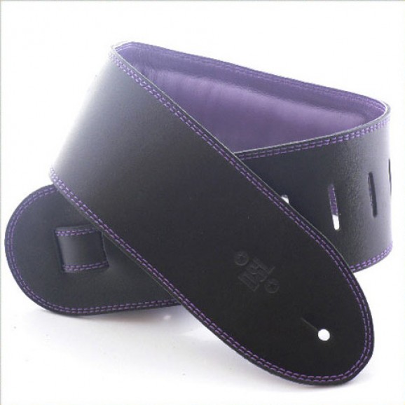 DSL Straps - GEG35-15-9 3.5" Padded Garment Black/Purple Guitar Strap