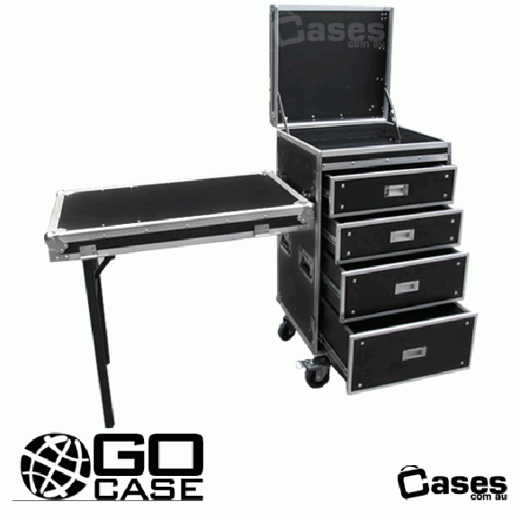Go Cases Go 4 Drawer Workstation on Casters with Lid