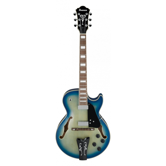 Ibanez GB10EM George Benson Signature Hollowbody Guitar in Jet Blue Burst