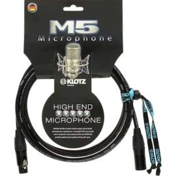 Klotz M5FM010 Microphone Cable Double Bare Copper Spiral Shield Neutrik XLR -10m
