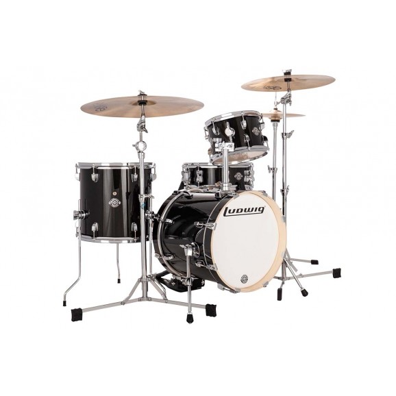 Ludwig 4 Pce Breakbeats Quest Love Shell Pack in Black Sparkle