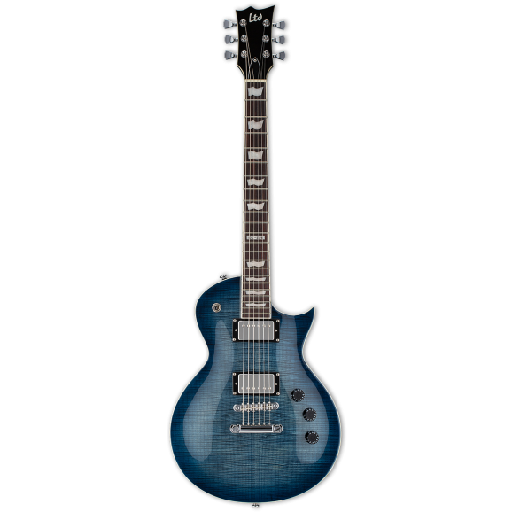 ESP LTD EC-256 Flame Top Electric Guitar - Cobalt Blue