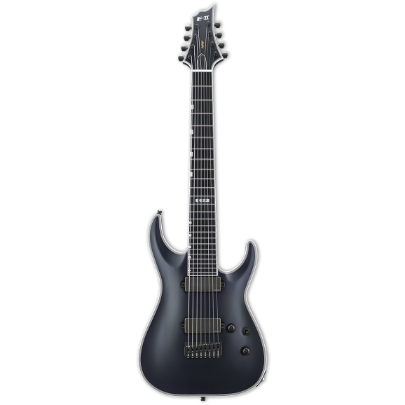 ESP E-II HRF NT-8 Baritone 8 String Electric Guitar in Black Satin