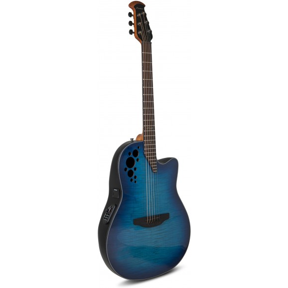 Ovation Celebrity Elite Plus Flame Maple 'Limited Edition Blue' Acoustic / Electric Guitar  