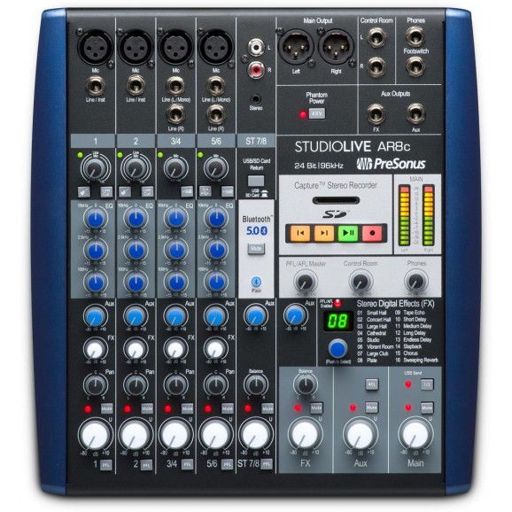 PreSonus StudioLive AR8c 8 Channel USB-C Analog Mixer and Audio Interface