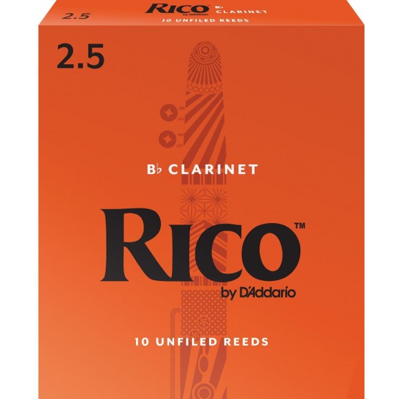 Rico Bb Clarinet Reeds Size 2.5 (Box of 10)