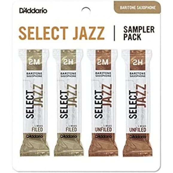 Rico Woodwinds Select Jazz Baritone Reed Sampler Pack, 2M/2H (DSJ-L2M)