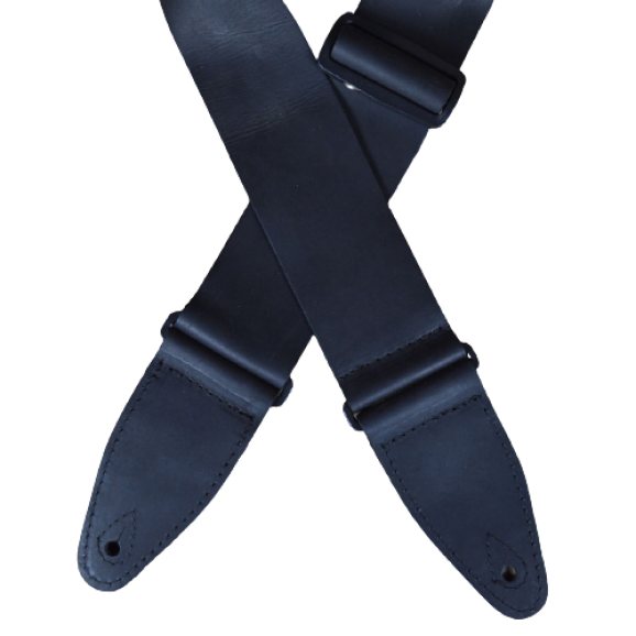 Colonial Leather 3″ Black Soft Leather Slide Adjustable Guitar Strap