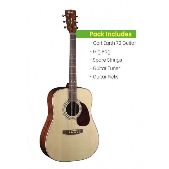 Cort Earth 70 Acoustic Guitar Pack