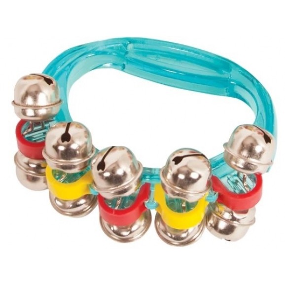 CPK 10 Bell Sleigh Bells on Plastic Handle in Blue