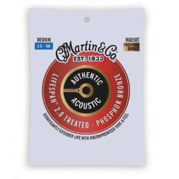 Martin Authentic Treated Extra Light 13-56 92/8 Phosphor Bronze Acoustic Guitar Strings