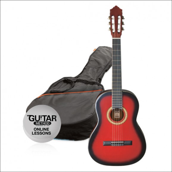 Ashton CG14 1/4 Size Nylon String Guitar Pack Red Burst