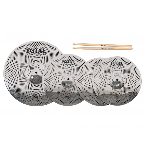 Total Percussion SRC45 Low Volume Cymbals Box Set. Silver