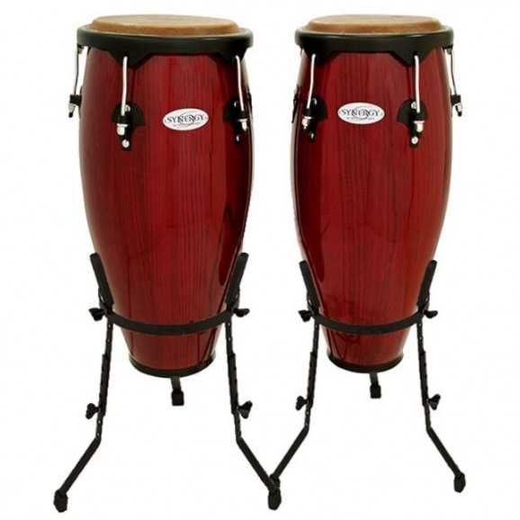 Toca 10" & 11" Synergy Wooden Conga Set in Rio Red