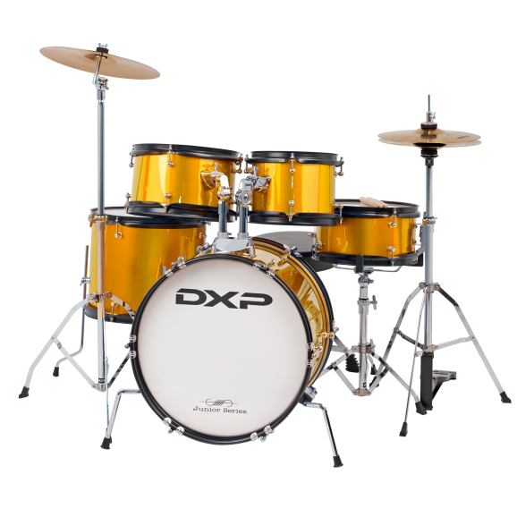 DXP TXJ7 5 Piece Deluxe Junior Drum Kit Pack in Gold Sparkle