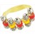CPK 10 Bell Sleigh Bells on Plastic Handle in Yellow
