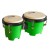 Mano Percussion 4.5" & 5" Mini Plastic Bongos Green